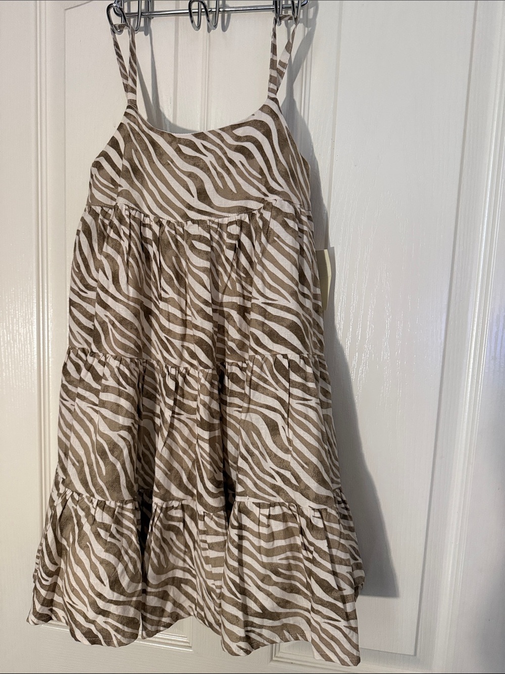 Cactus + Pearl Zebra Print Tiered Babydoll Sundress NWT Size 5